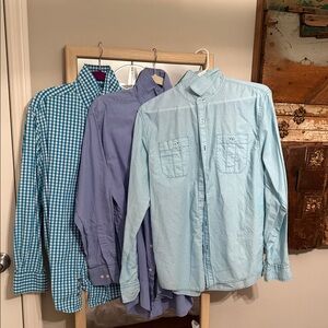 Men's Blue and Purple Checkered Shirts
